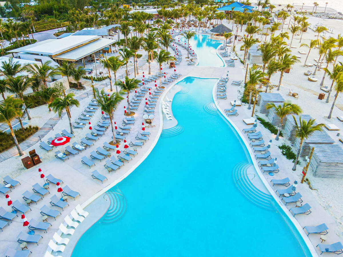 Aerial view of Bimini Beach Club, Bahamas