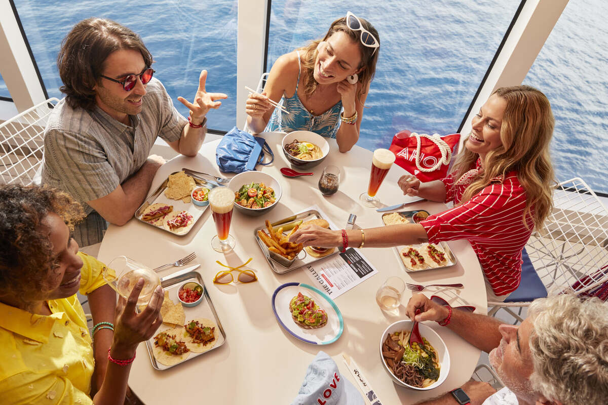 Friends sharing lunch at The Galley